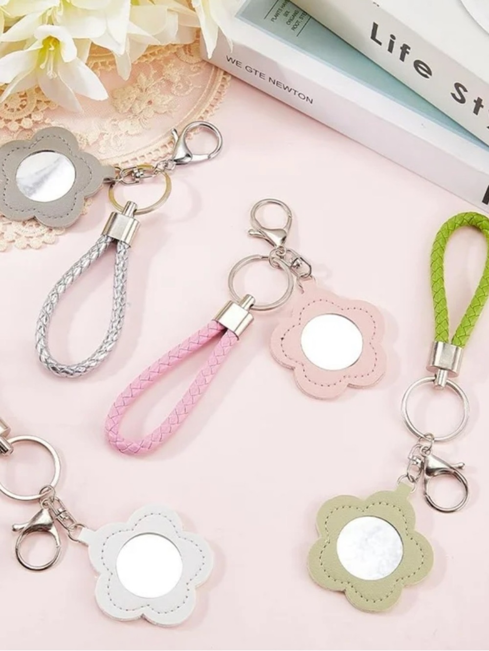 Flower Mirror Bag Charm NWT - Pick 1 - Your Choice of Colors